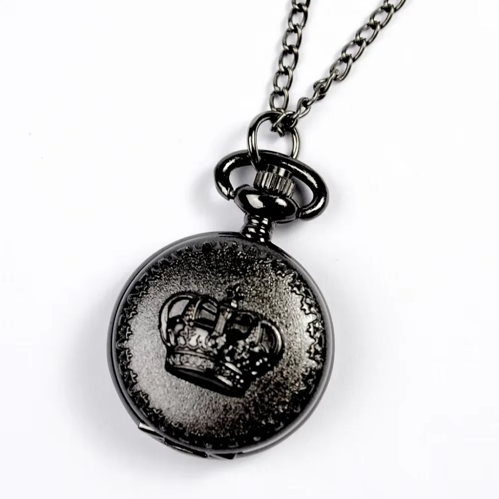 6063   Crown Embossed Pocket Watch Flower Engraved Back Case Retro Women Pedant Reloj Bronze Necklace Casual Ladies Fob Watch