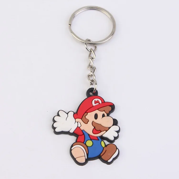 Super Mario Peripheral Keychain Came Figures Mushroom Stars Princess Cartoon Cute Key Chain Car Backpack Decoration Accessories