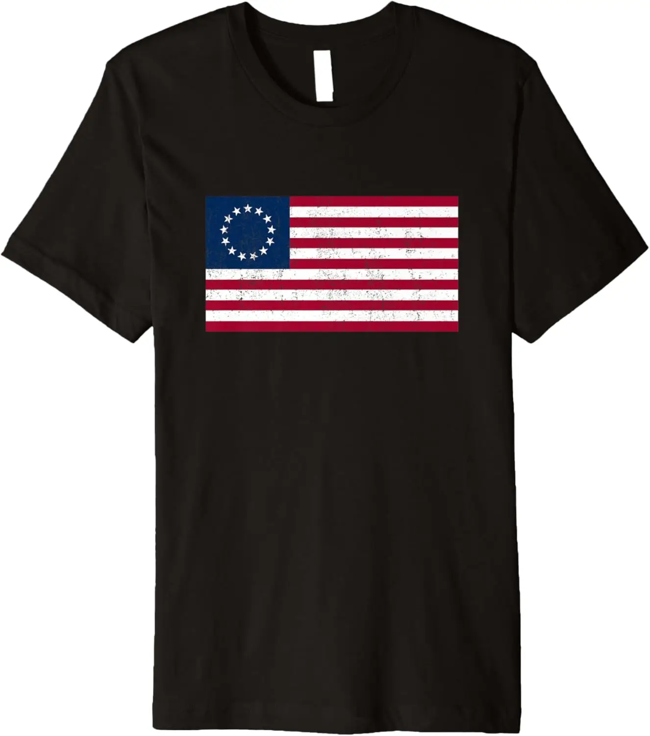 Betsy Ross Flag Distressed Colonial 1776 American Premium T-Shirt