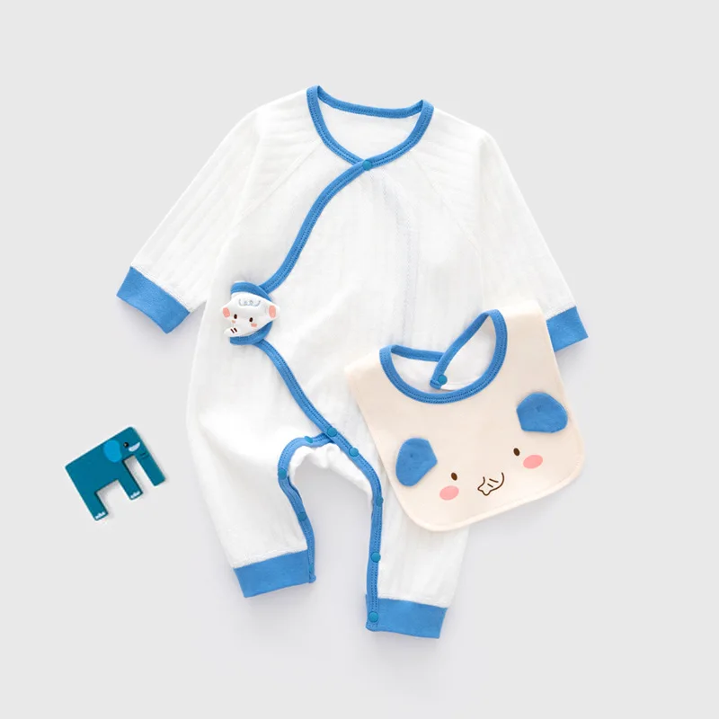 

Newborn Baby Romper+Bib Boy Clothes Infant Girl Jumpsuit Cotton Toddler Climbing Suit Warm Soft Underwear Sleepwear Child A764