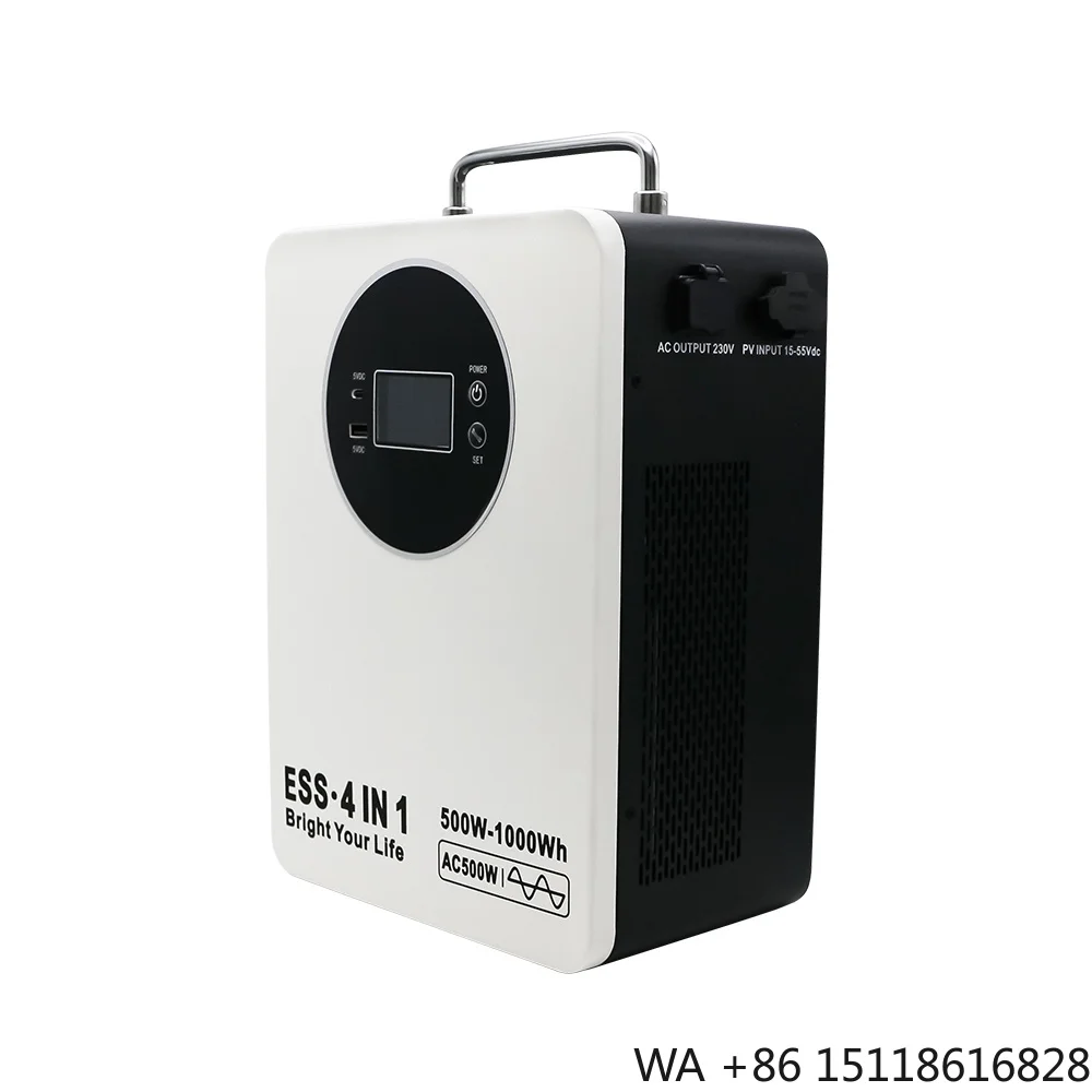 LiFePO4 Stackable Portable Power Station 300W 500W 1000W Pure Sine Wave Solar Generator MPPT UPS Outdoor Emergency Power Supply