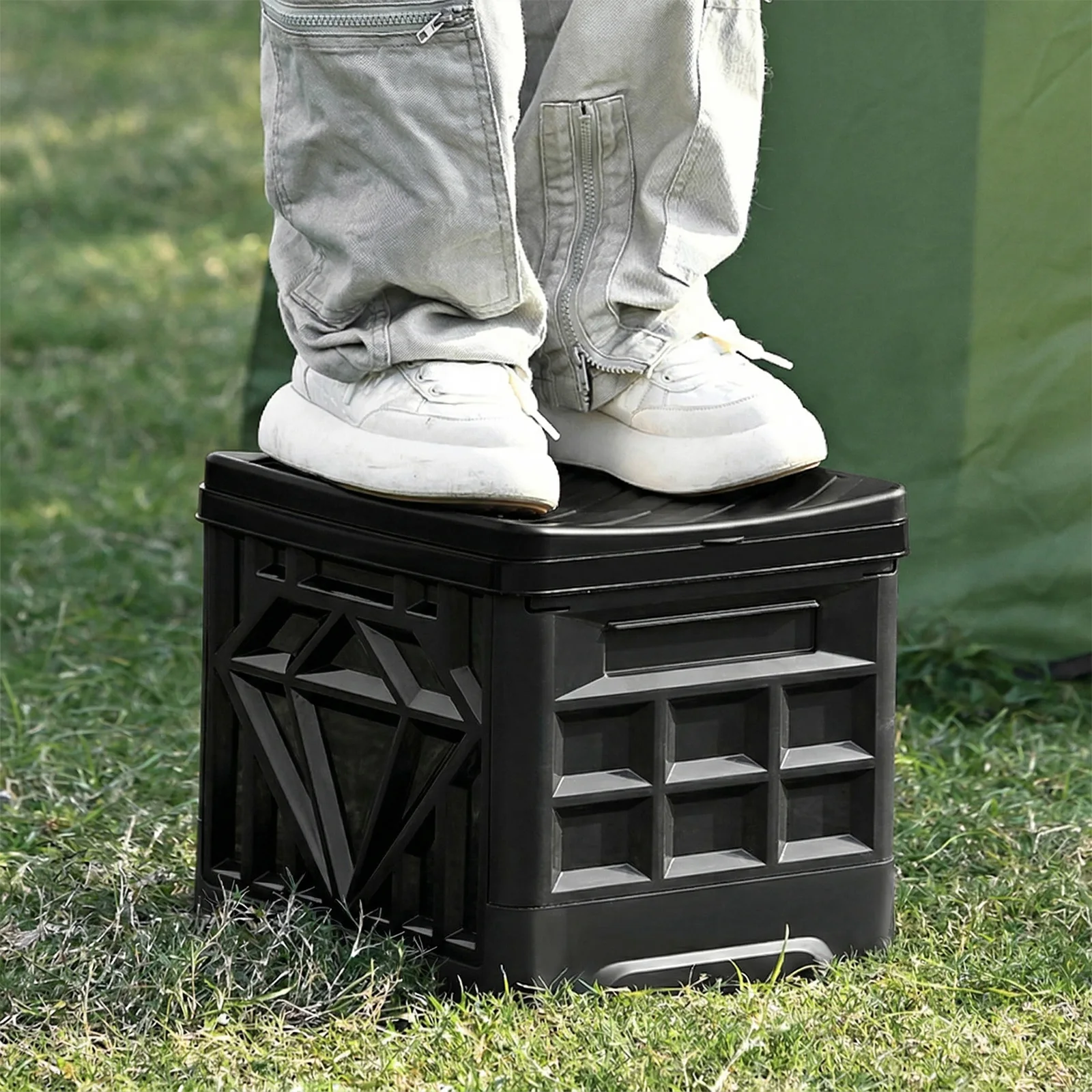 Folding Collapsible Toilet for Adults & Kids Camp Toilet with Lid & Reusable for Camping Travel Outdoor Car RV & Emergency Use