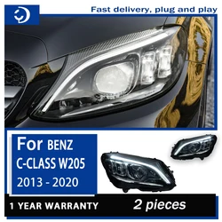 Car Styling Headlights for Benz W205 LED Headlight 2015-2019 C63 Head Lamp DRL Signal Projector Lens Automotive Accesso