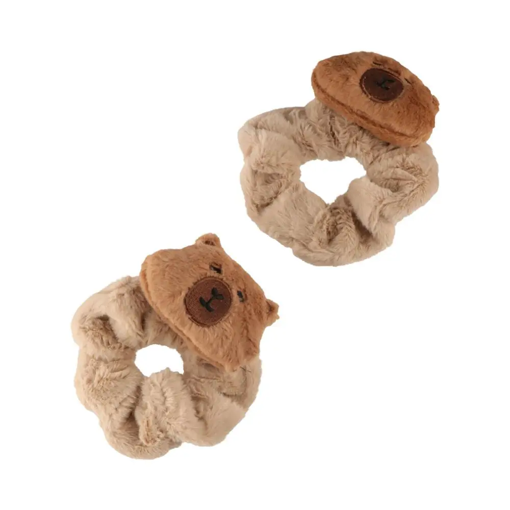 

Plush Capybara Shark Clip Elastic Turtle Cartoon Animal Hair Clip Crooked Head Pleated Capybara Hair Rope Travel