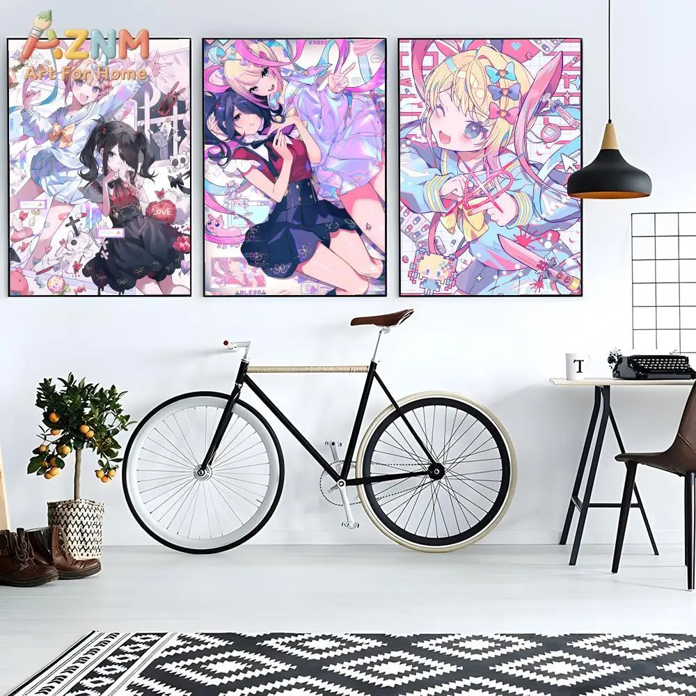 AZNM Needy Girl Overdose Omgkawaiiangel Pastel Anime Canvas Wall Print Unframed Ame-chan Cute Girl Room Decor Poster