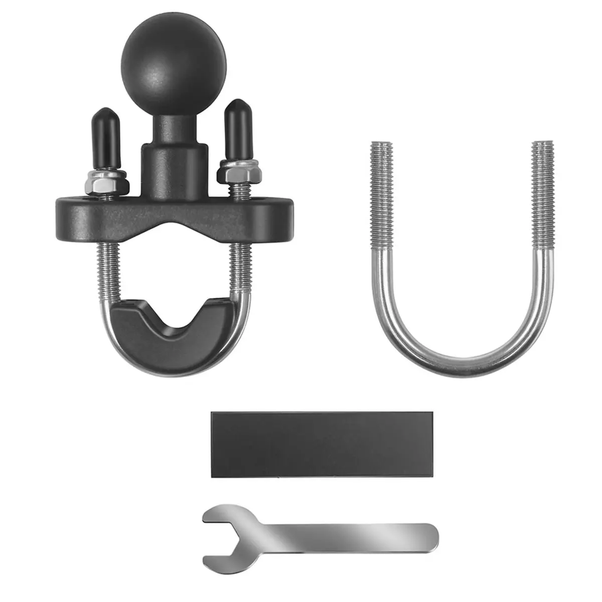 A003 1 Inch Ball Head Mount Adapter U-Bolt Motorcycle Handlebar Bike Rail Rod Bracket for Motorbike Phone Holder Install