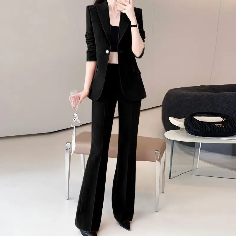 Women's Spring Autumn New Fashion Professional Suit Matching Set Korean Elegant Casual Blazers Pants Two Piece Female Clothing