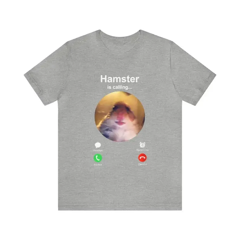Hamster Is Calling Funny Meme Meme Hamster Staring Women T-shirt Front Camera Hamster Calling Hamster Funny Tshirt Hamster Mee