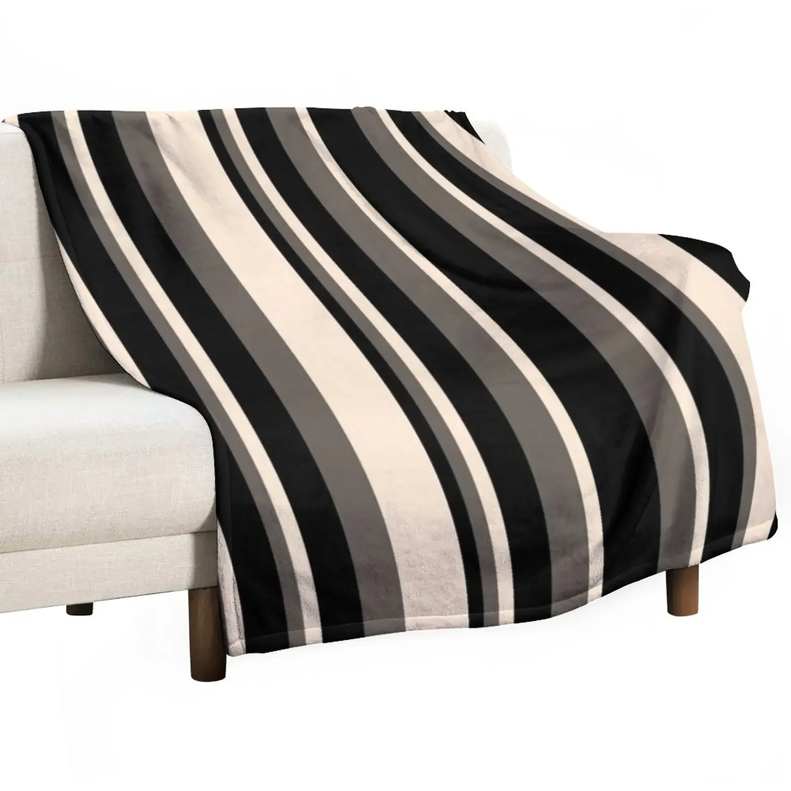 

Elegant Stripes Chaotic Stripes Black Brown Beige Throw Blanket Sofa Throw Kid'S Blankets