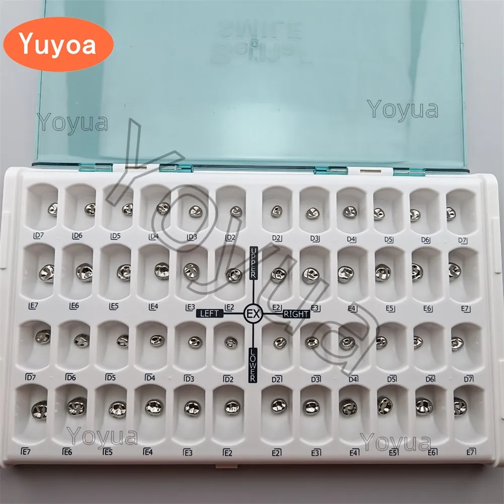 48Pcs/Box Dental Kid Crowns Preformed Metal Crown Stainless Steel Temporary Crowns Dentistry Orthodontic Material Therapy Tools