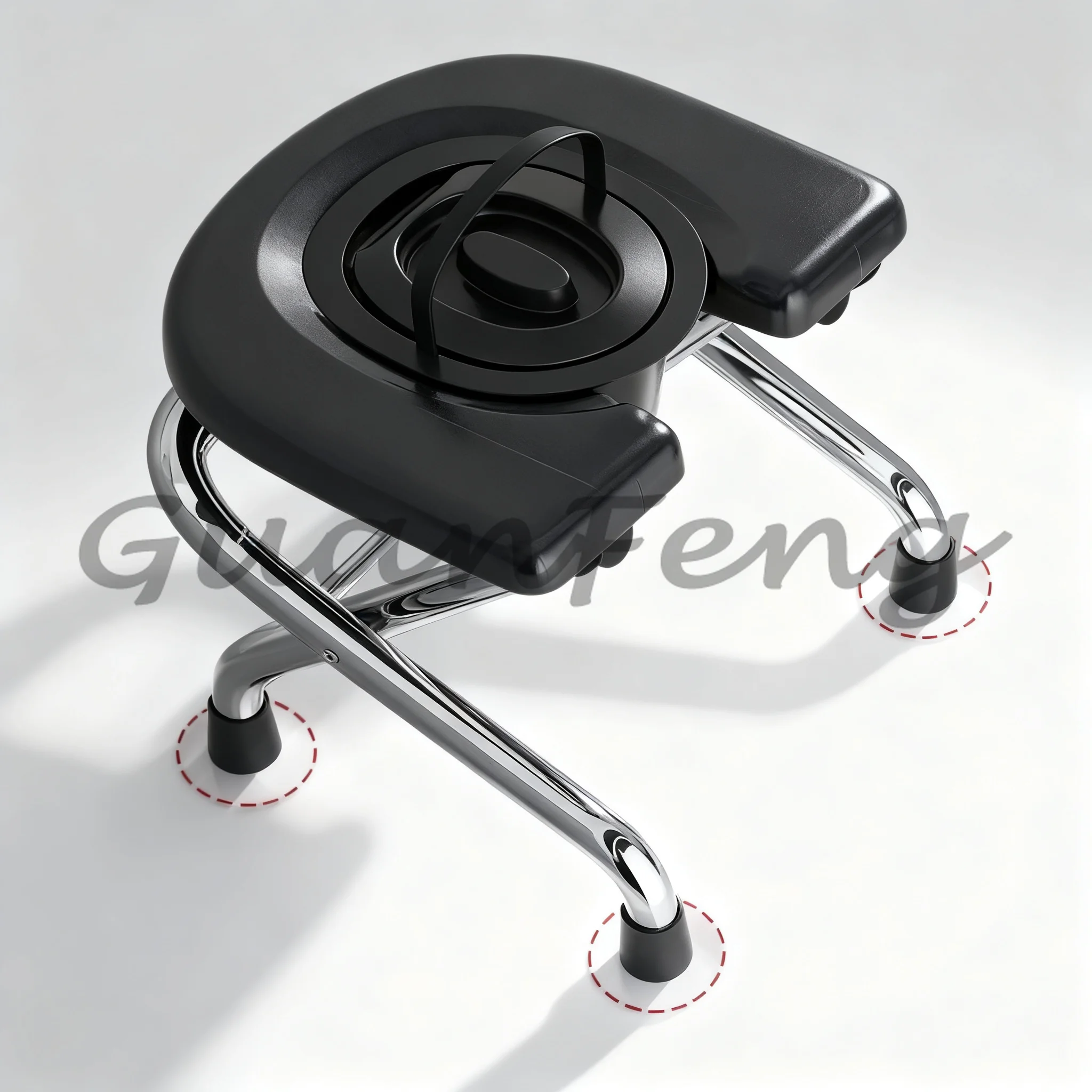 Foldable Stainless Steel Squat Commode Chair, Portable Bathroom Toilet Stool for Elderly