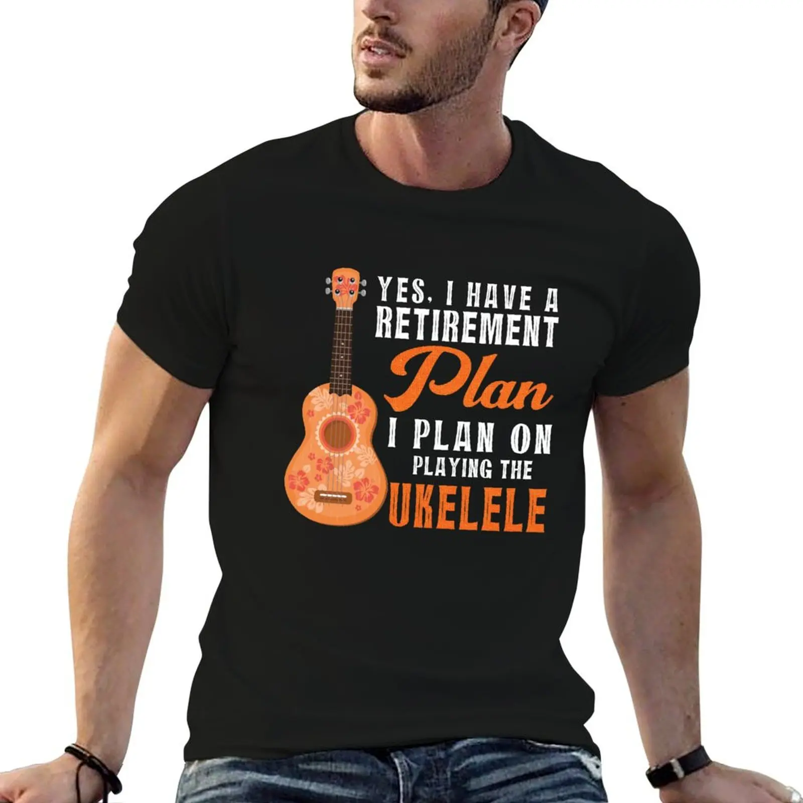 Retirement Plan Playing the Ukulele T-Shirt Lightweight Running T-Shirt