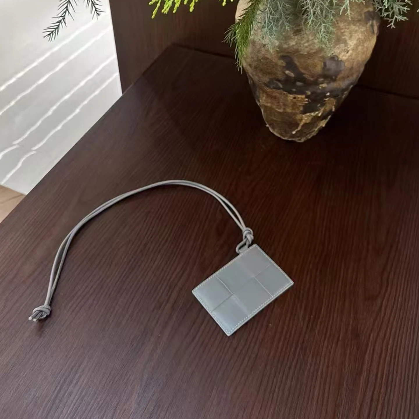 حار مبيعات معرف مكتب حامل بطاقة الرقبة المحفظة الرجال والنساء حامل بطاقة العمل اليد المنسوجة محفظة من جلد الغنم بطاقات حامل مع الحبل