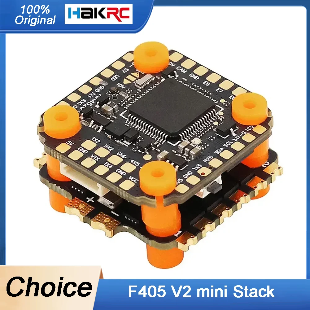 

HAKRC F405 V2 mini Stack F405 Mini Flight Controller Dual BEC W/ 35/40/60/65A 4in1 ESC DShot150/300/600/1200 PWM for RC Drone