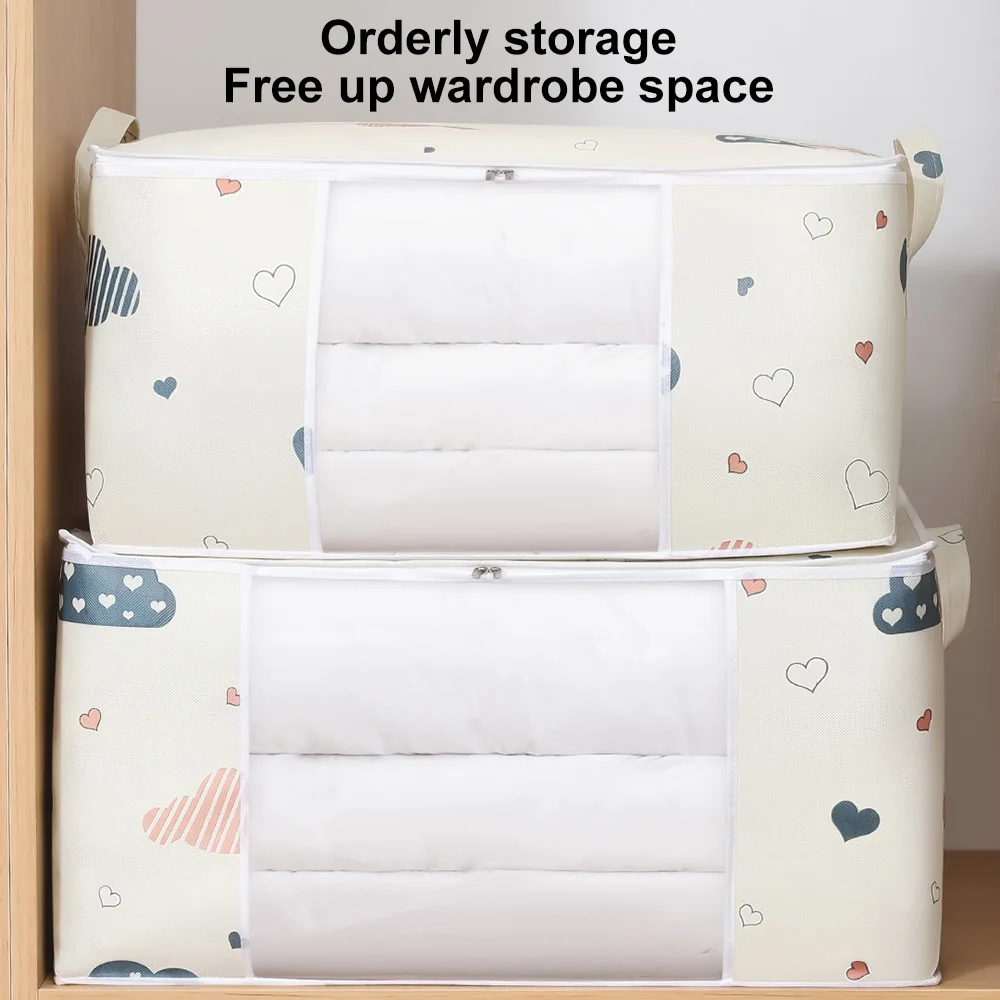 Dustproof Waterproof Bag Quilt Storage Organizer Clothes Quilt Pillow Blanket Storage Box Large Capacity Household Organization