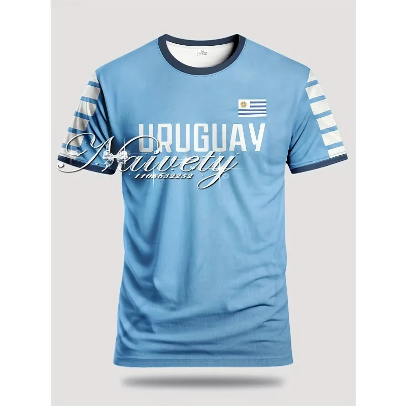 2025 قمصان كرة القدم الصيفية للرجال أوروغواي برقبة دائرية قابلة للتنفس مناسبة للمنافسة والتدريب على كرة القدم ملابس علوية فضفاضة غير رسمية يومية #1