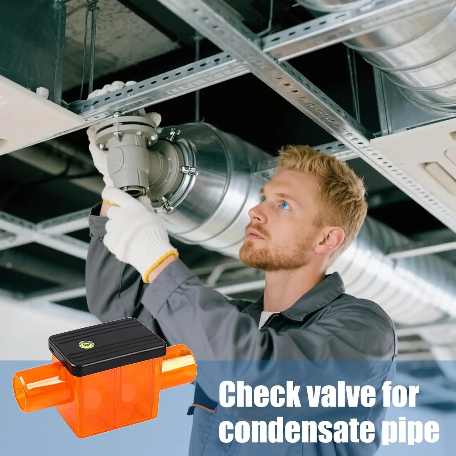 Air Conditioner Drain Check Valve Pc-25 Universal Condensate Non-Return Valve 25Mm for Hvac Air Handler Condensate Line