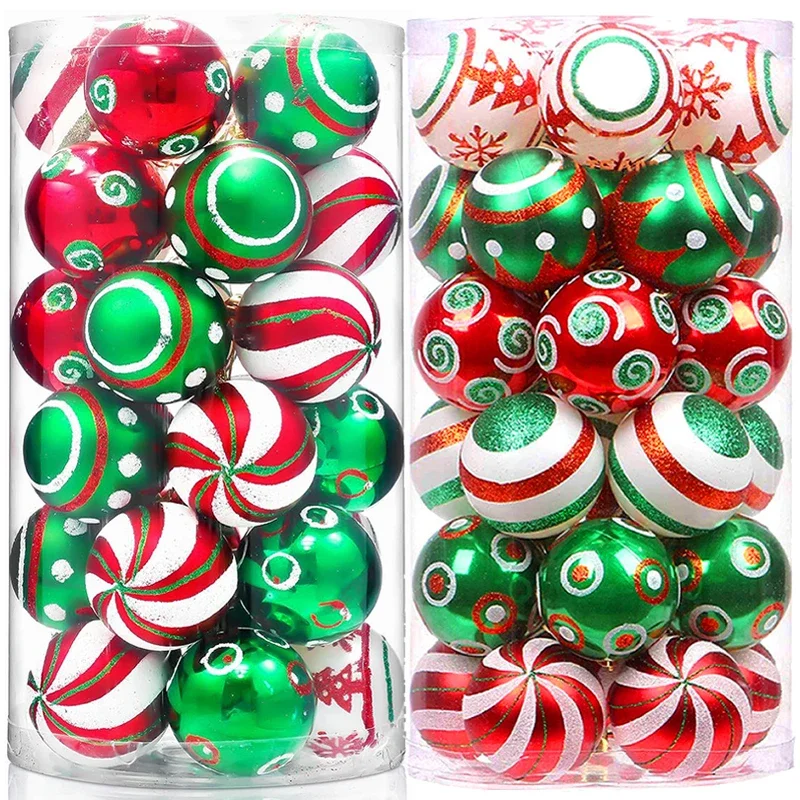 Electroplated Painted Christmas Balls Xmas Tree Hanging Pendants Ball Ornaments for Navidad New Year Home Decor Kids Toys Gifts