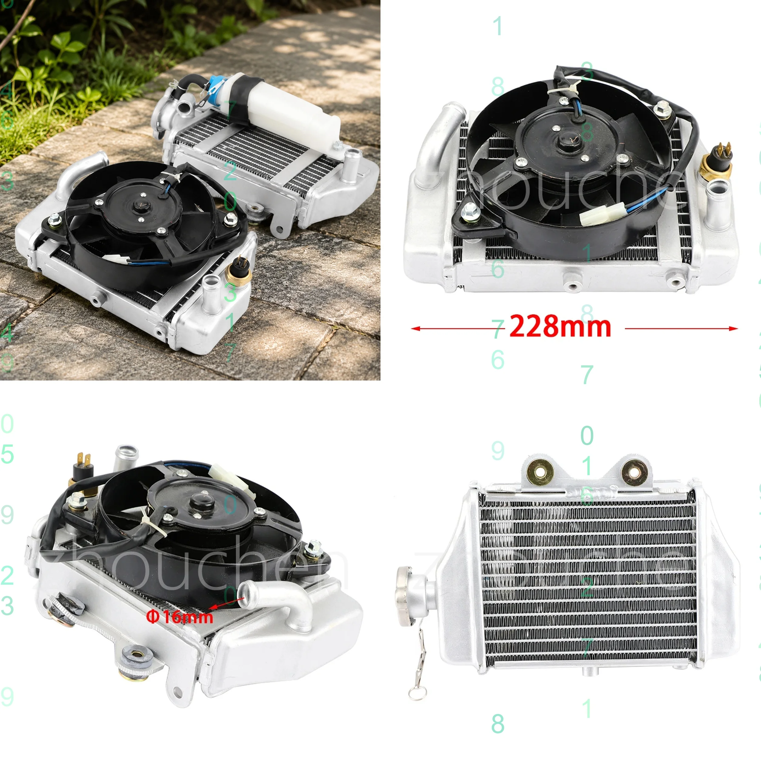 For 150cc 200cc 250cc Zongshen Loncin Lifan Motorcycle Water Cooled Engine Radiator Xmotos Apollo Water Box With Fan