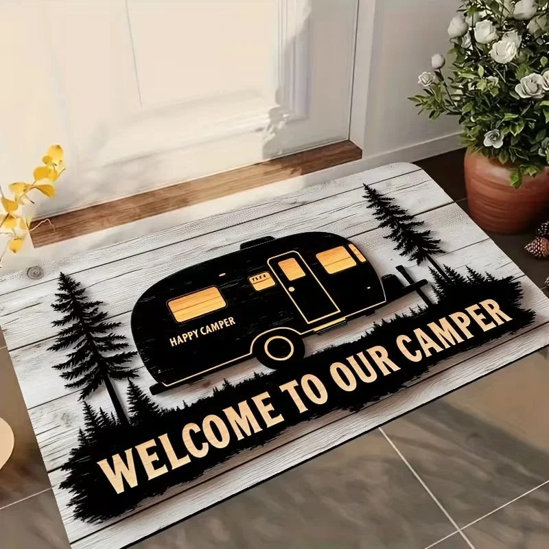 VIKAMA Non-slip Camping RV Welcome Mat Memory Foam Easy Clean Outdoor Door Rug