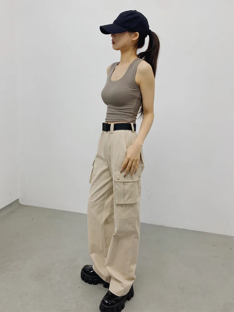 

Новые женские ретро-брюки American Sle: универсальные прямые широкие брюки свободного кроя с драпировкой для повседневной носки весной