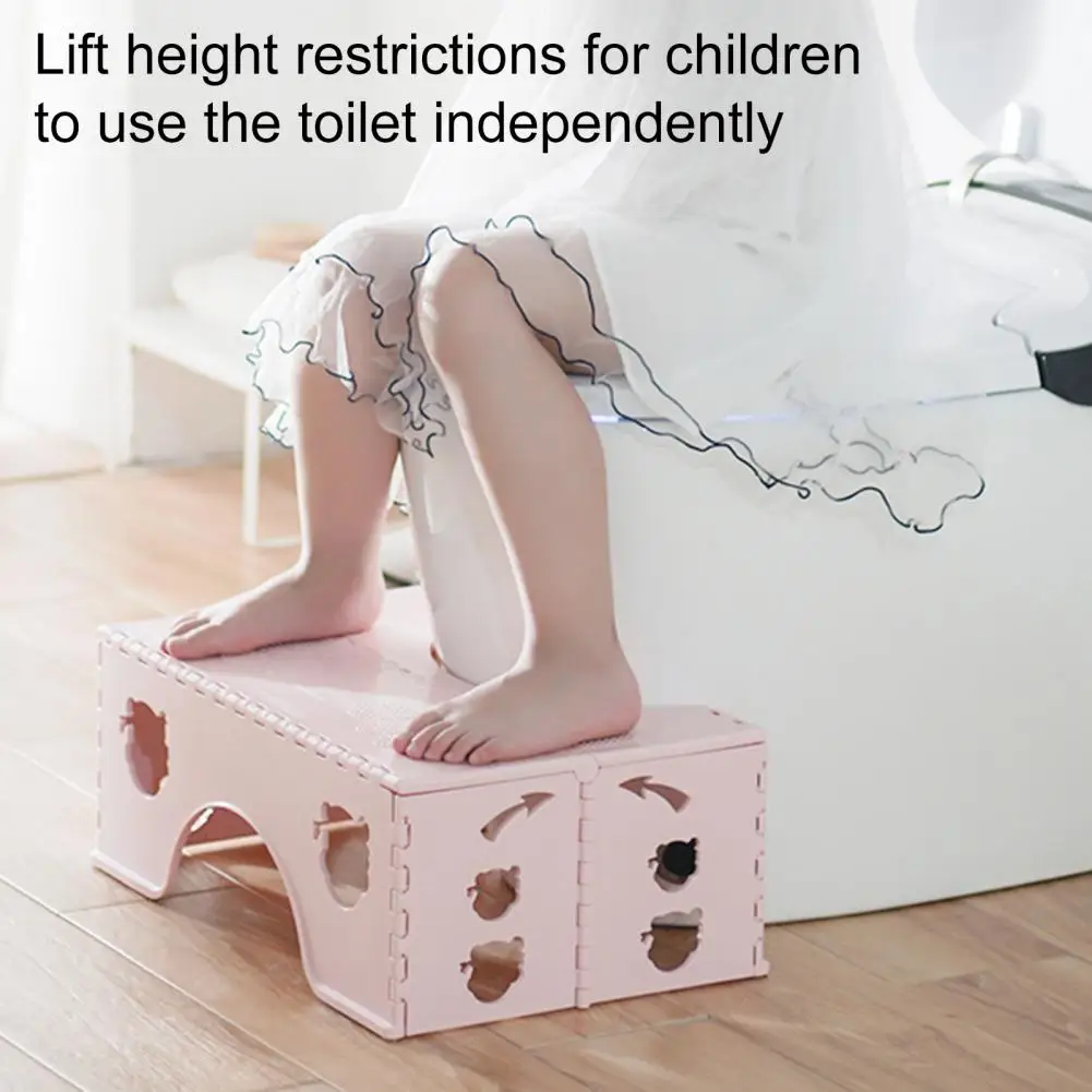 Toilet Bench Wear-resistant Stool Kids Adults Non-slip Toilet Stool Stable Wear-resistant Bathroom Bench Circular Arc for Home