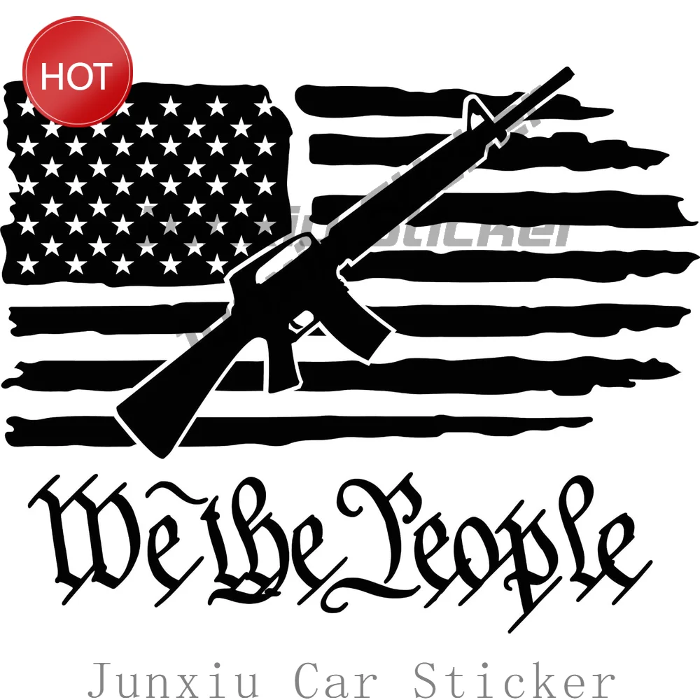 2 Pack We The People American Flag PVC Sticker For Car Bumper Laptop And Travel Case Vehicle Styling Accessories Decal