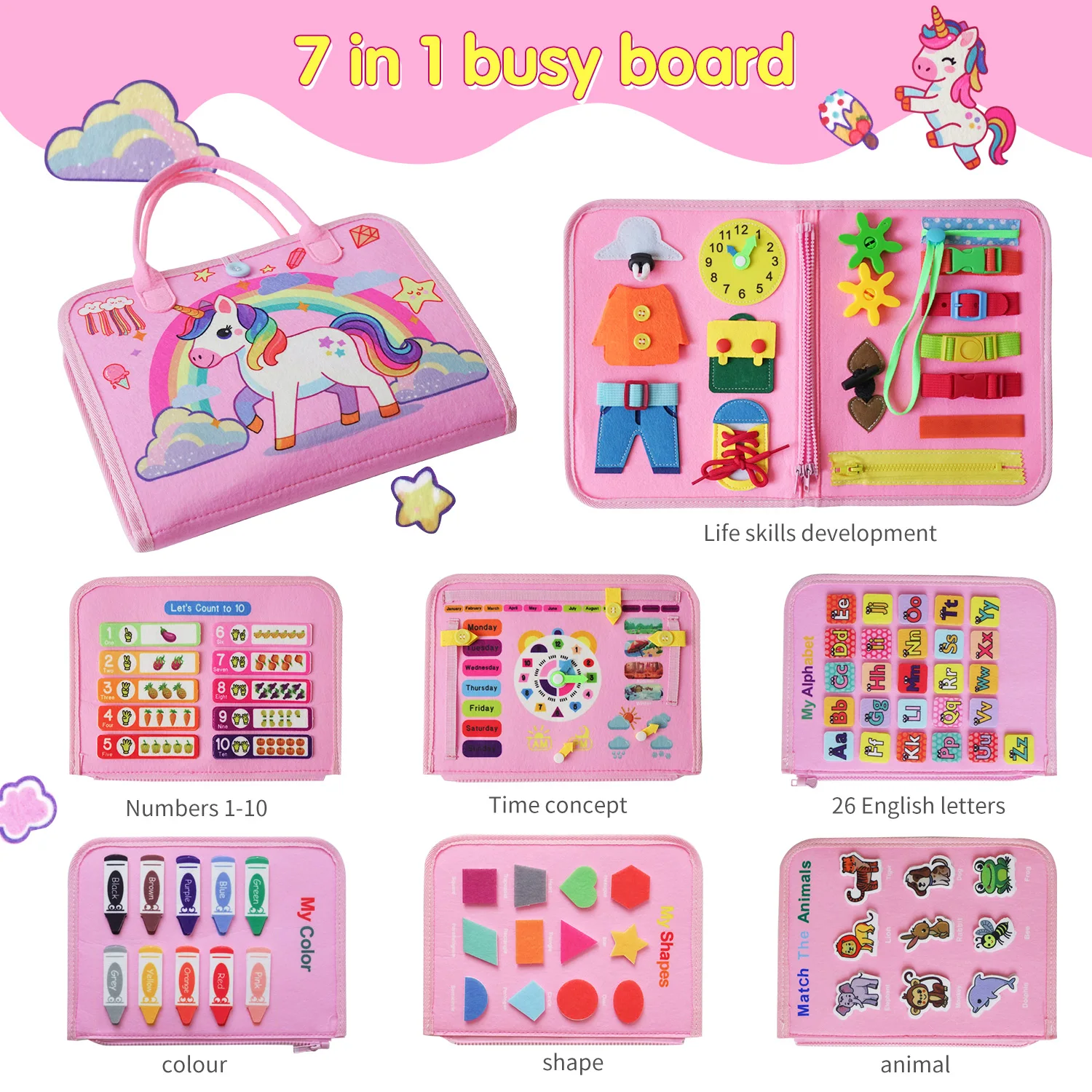 Busy Board for Kids, Montessori Toy, Gift for 3-Year-Old Boys and Girls, Educational Learning Toy, Interactive Busy Book, Christ - view 4