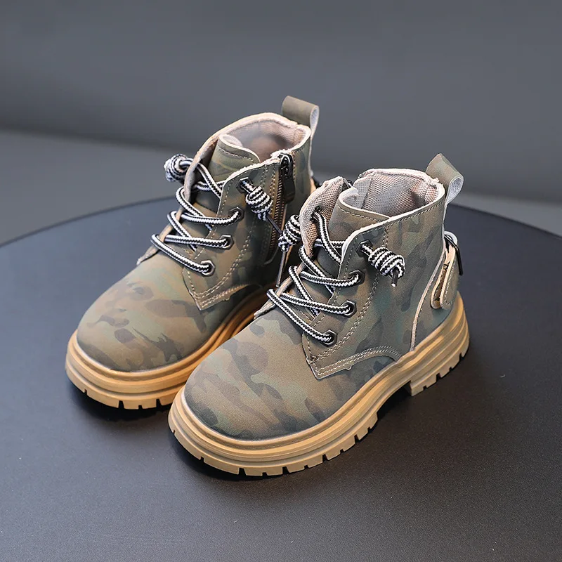 

Kids Fashion Single Boots Children's Riding Boot For Boy and Girls Autumn New Fashion Leather Shoes British Style 3-11T