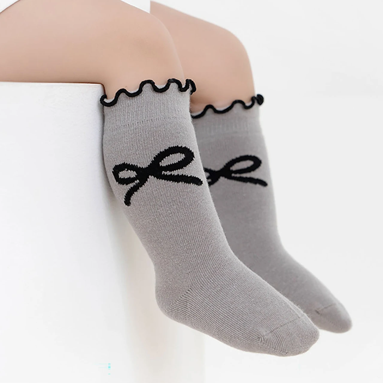 Princess Baby Calf Socks Lace Ruffle Loose Mouth Newborn Cotton Sock Polka Dot Long Stockings Kids Footwear Autumn Leg Socks