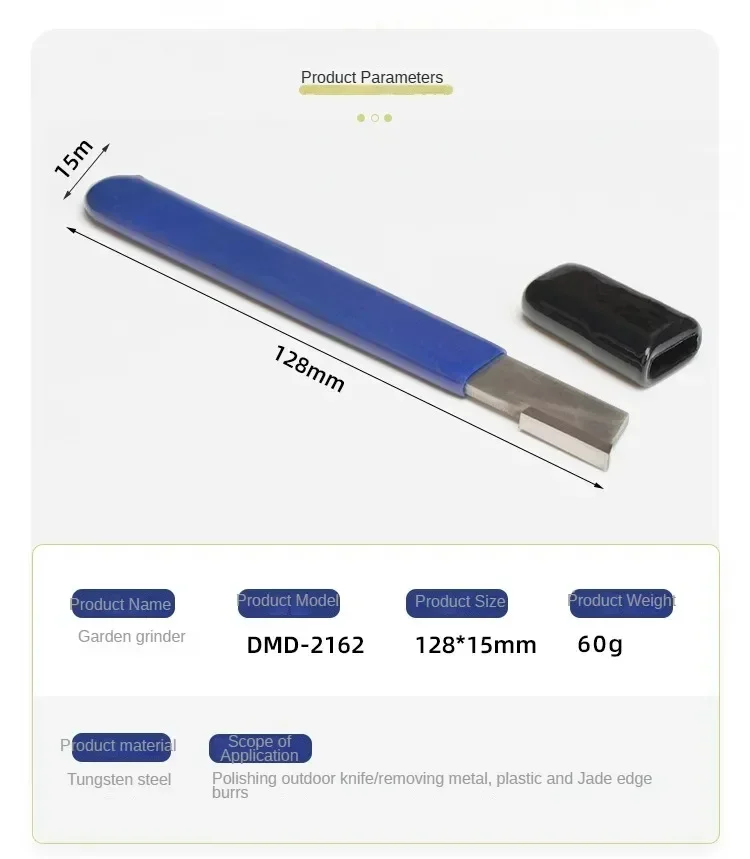 DMD LX-2162 Portable Outdoor Knife Sharpening Stone Garden Knife Tungsten Steel Sharpening Tool Sharpener