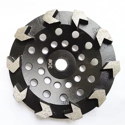 1 Pcs Arrow Sintered Diamond Segment Metal Grinding Disc Block Wheel Diameter 7 Inch or Epoxy Solidified Terrazzo Concrete