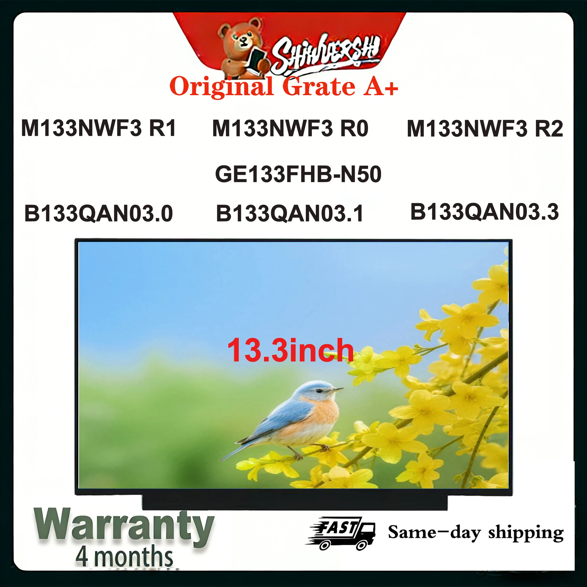 

Original New A+13.3 inch Slim Laptop Lcd M133NWF3 R1 M133NWF3 R0 M133NWF3 R2 B133QAN03.0 B133QAN03.1 B133QAN03.3 GE133FHB N50