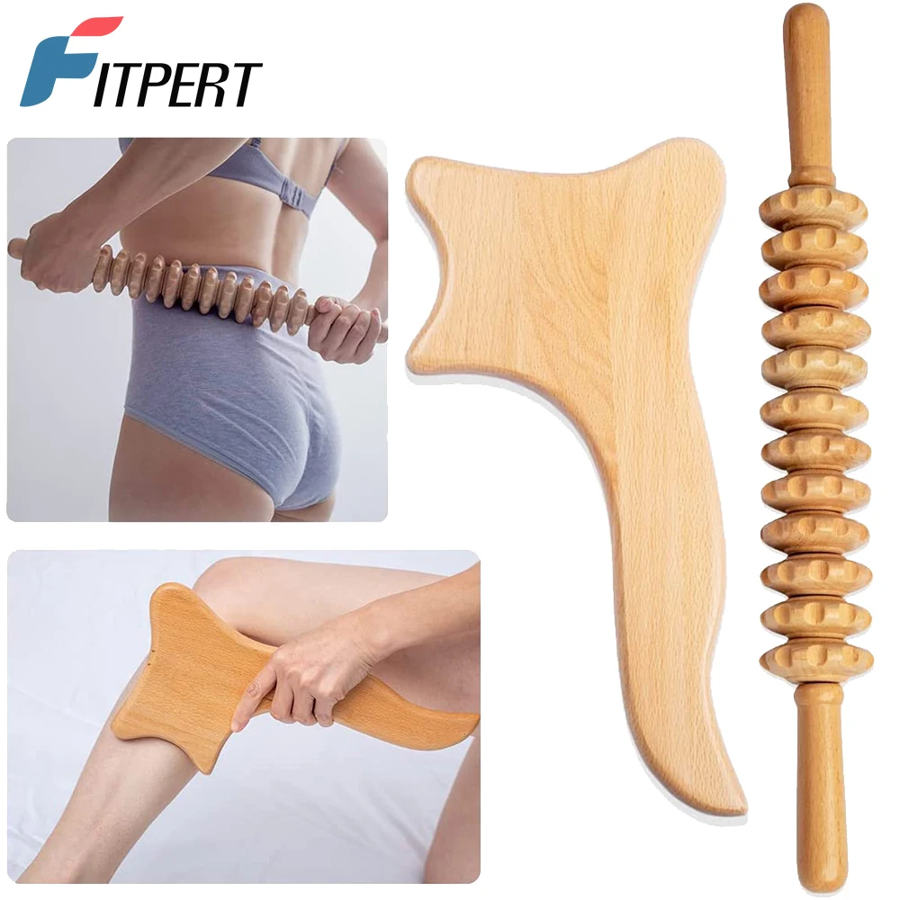 

2Pcs/Set Wood Therapy Massage Tools for Body Shaping, Maderoterapia Kit Colombiana, Lymphatic Drainage & Anti Cellulite Massager