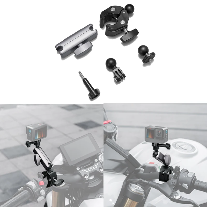 Motorcycle Bicycle Holder Handlebar Mount Bracket for SJCAM insta360 for Gopro Hero 11 10 9 8 Phone Action Camera Accessories