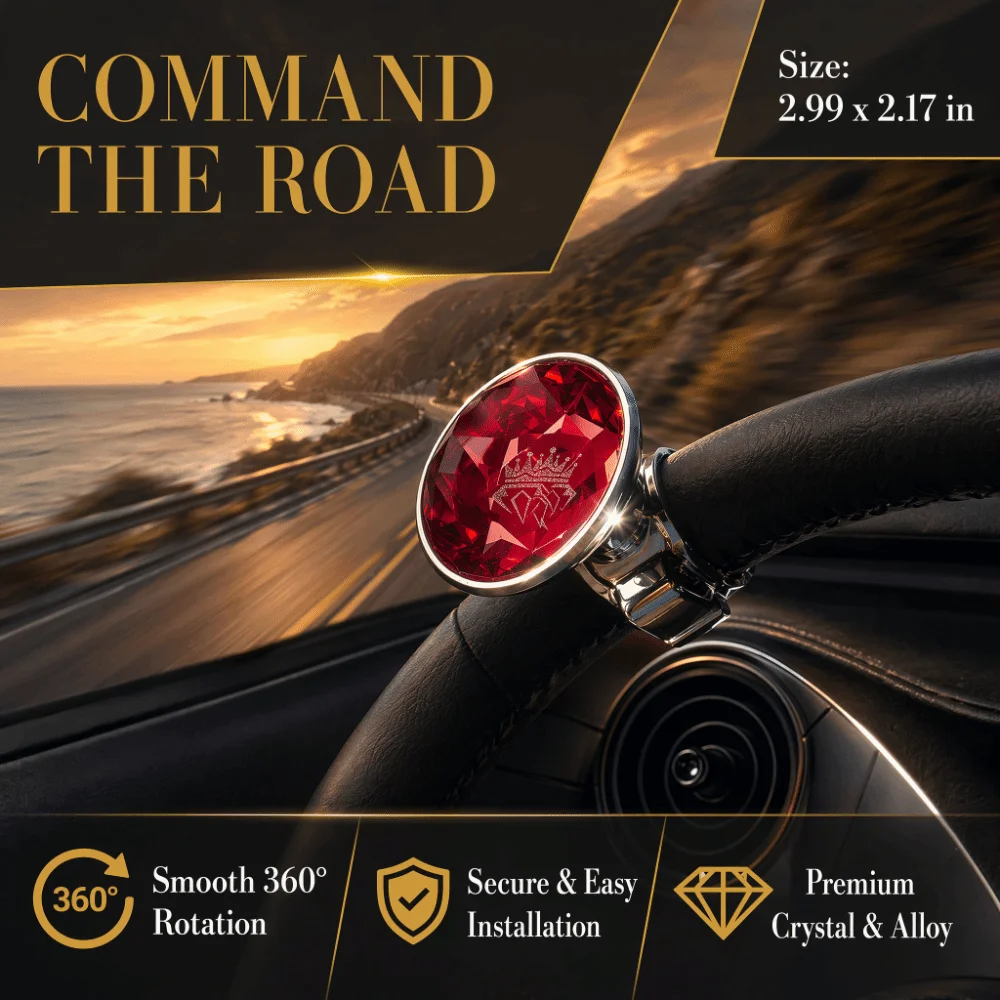 Universal ABS Steering Wheel Spinner Knob Rotating Car Turning Steering Wheel Ball Handle Adapter Black Car Accessories Auto