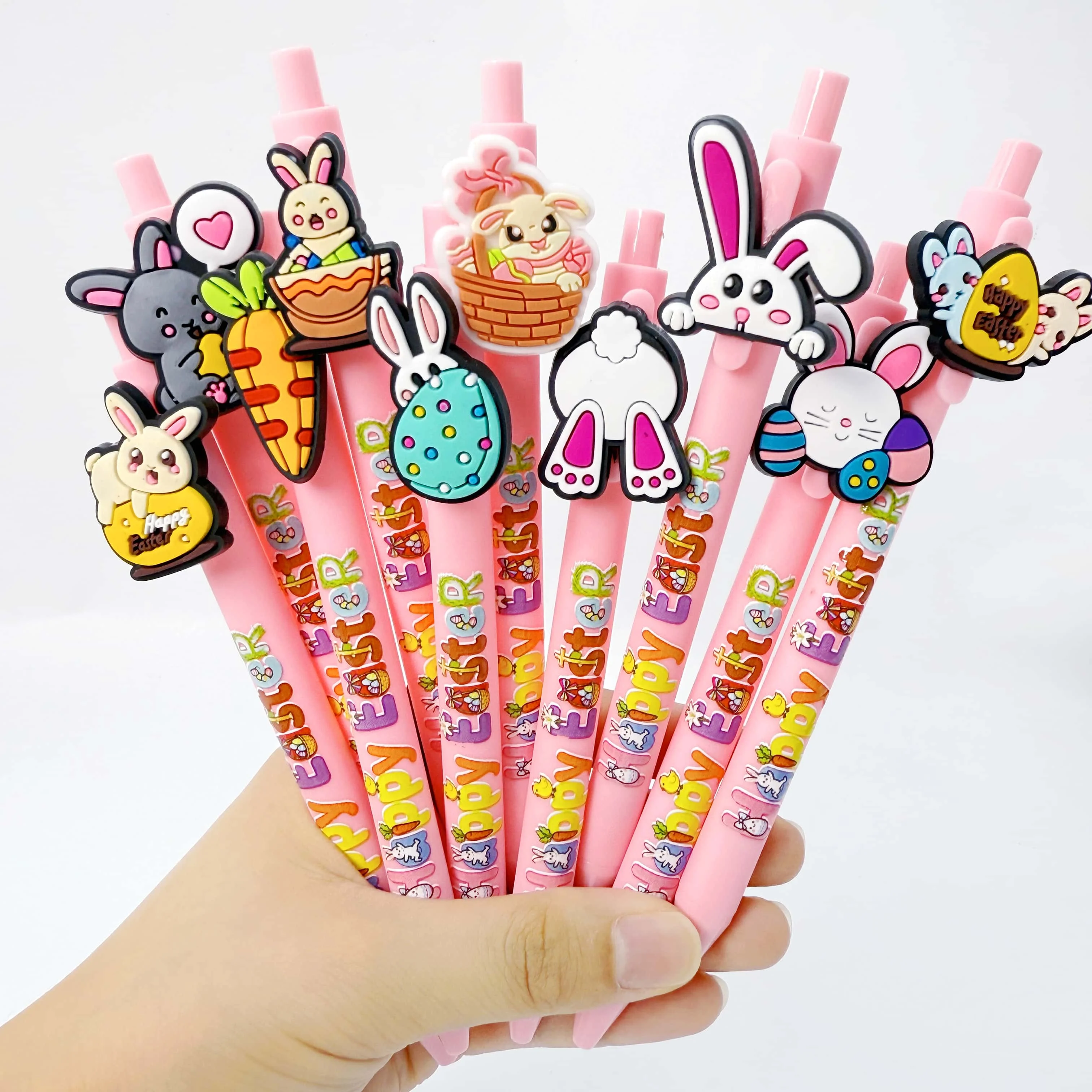 

10 шт./15 шт. розовая пасхальная шариковая ручка кролик пасхальное яйцо подарочная ручка праздничный подарок шариковая ручка