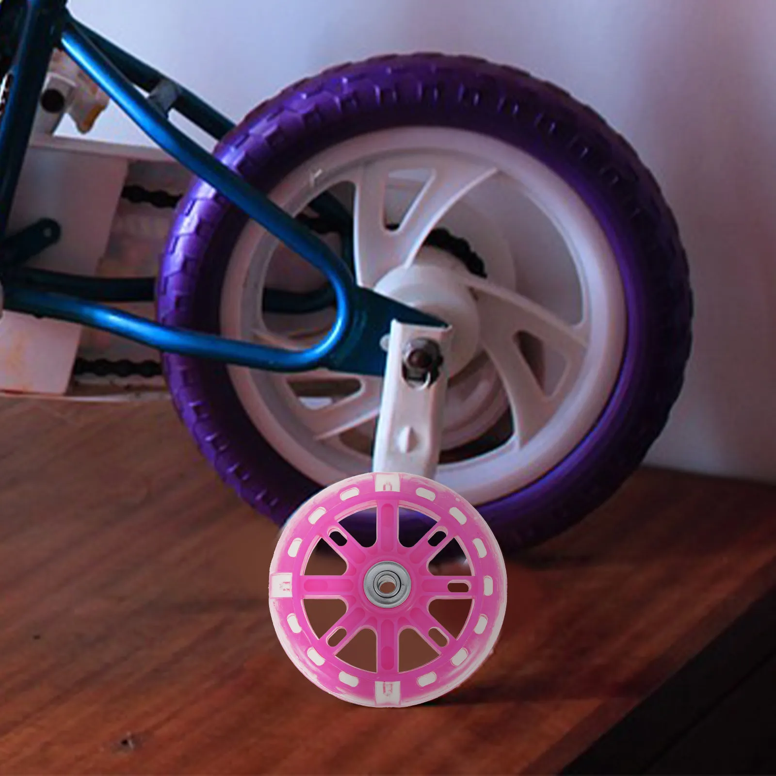 

1 set Wear-Resistant Training Wheels For Kids Bike Adjustable Anti-Slip Stable Support Frame Replaceable Cycle Bell Children