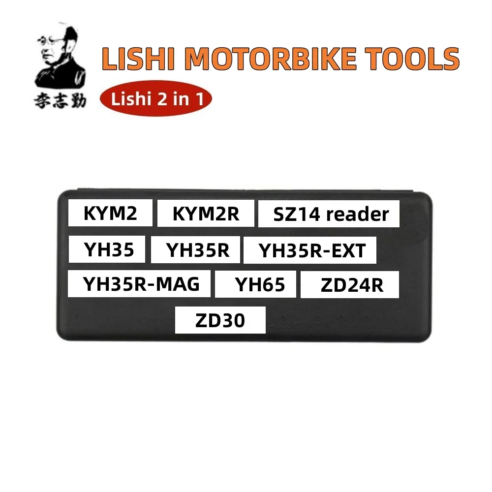 HOT SALE Lishi 2 in 1 KYM2 KYM2R SZ14 YH35 YH35R reader YH35R-EXT YH35R-MAG YH65 ZD24R ZD30 LISHI MOTORBIKE TOOLS