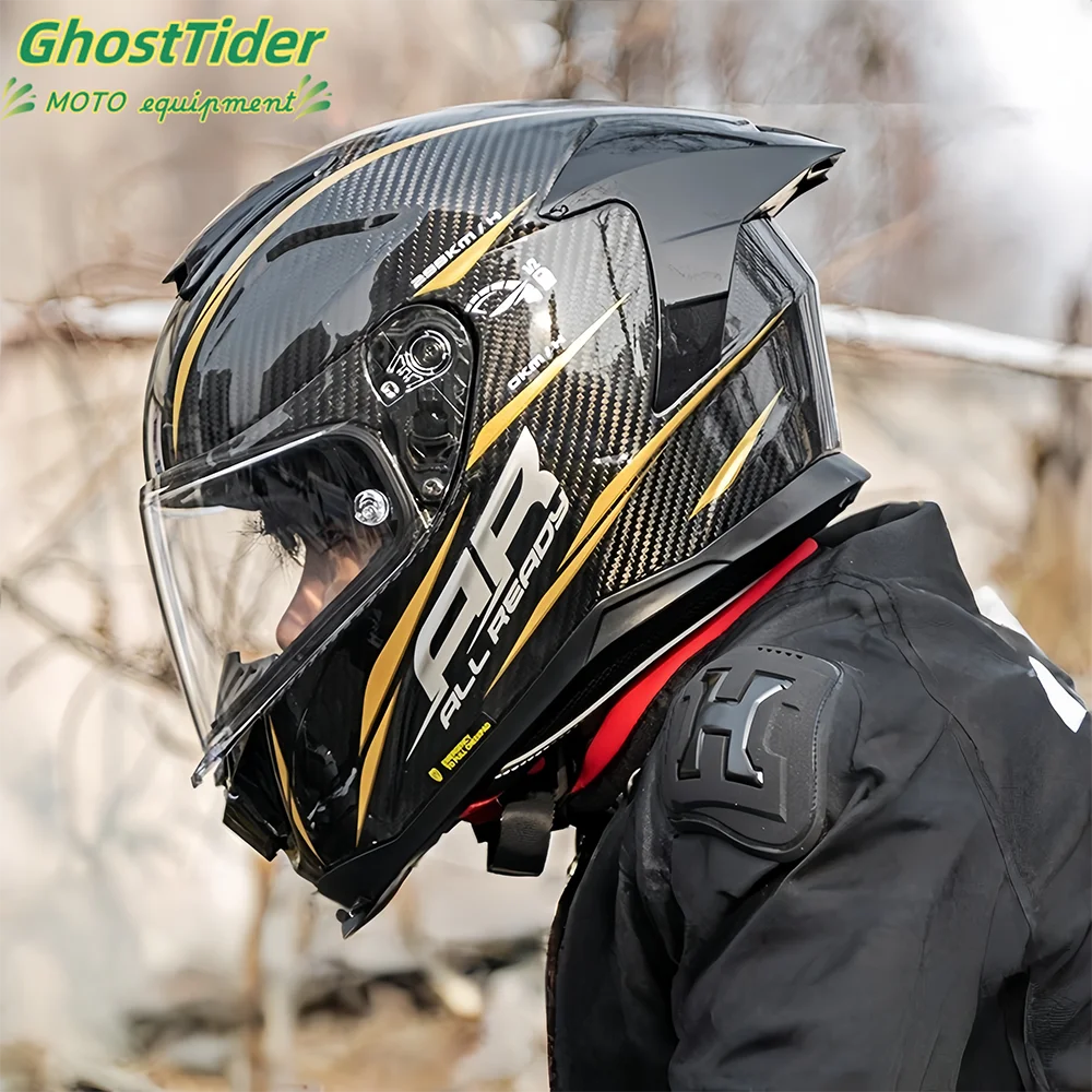 

Summer carbon fiber motorcycle helmet for men and women racing anti-fog motorcycle brigade full helmet for all seasons
