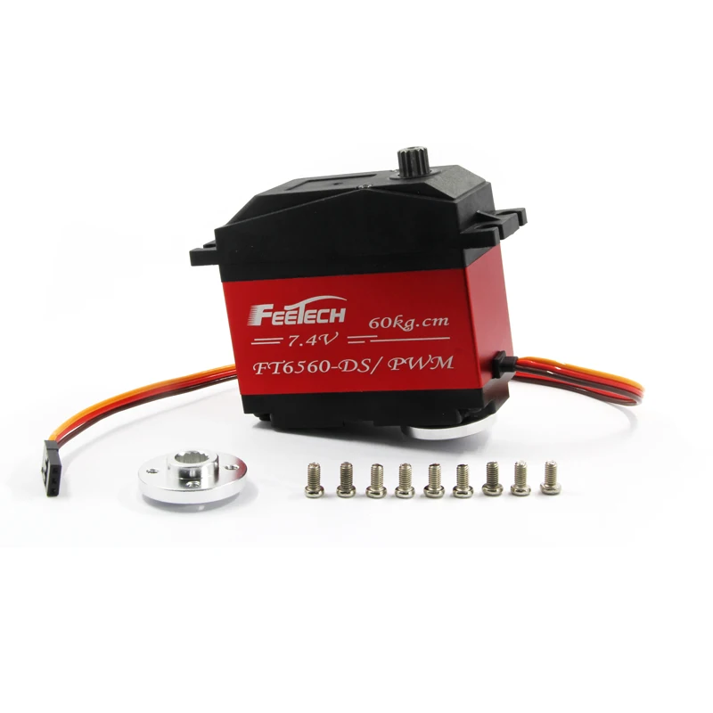 60KG Dual Shafts Robot Servo High Voltage High Torque Steel Gear 180 degree  digital Servo For Robot Arm