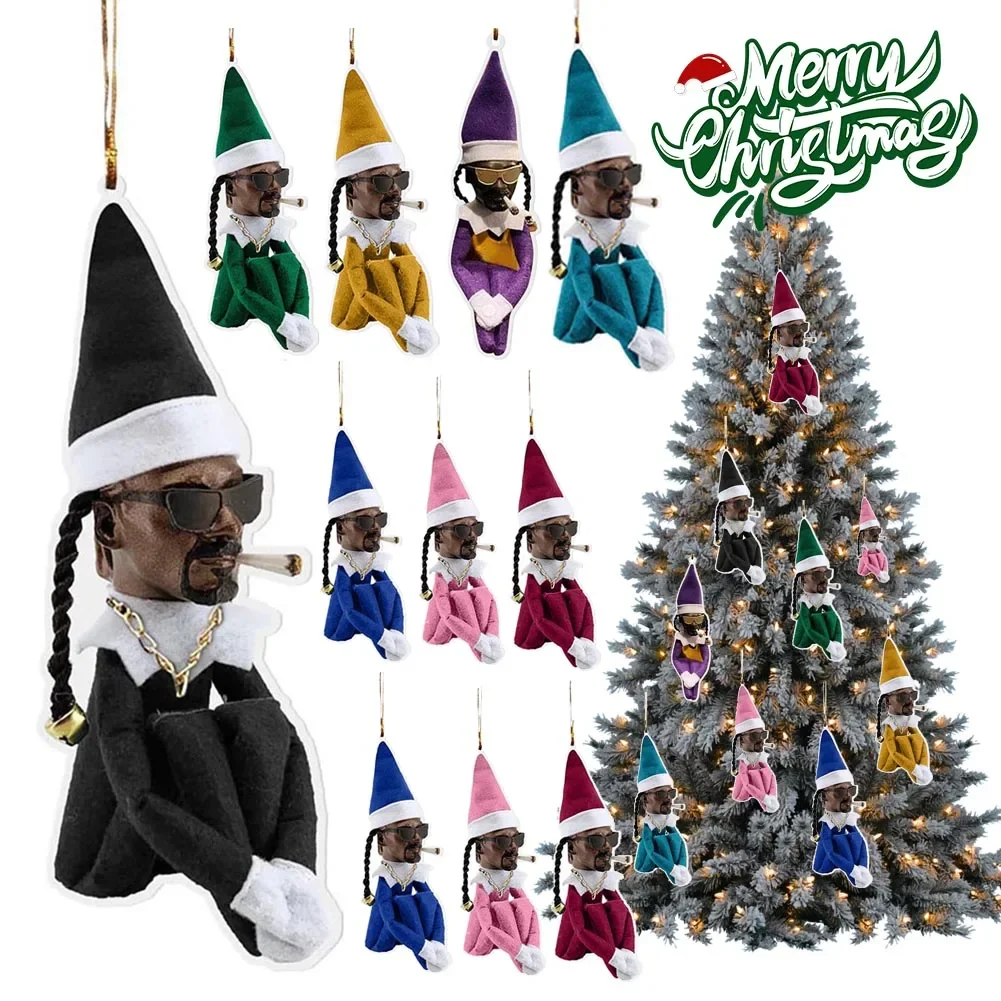 Christmas Decor Hanging Oranments Acrylic Christmas Elf Baby Doll Snoop on A Stoop Christmas Elf Doll Spy on A Bent Home Decor