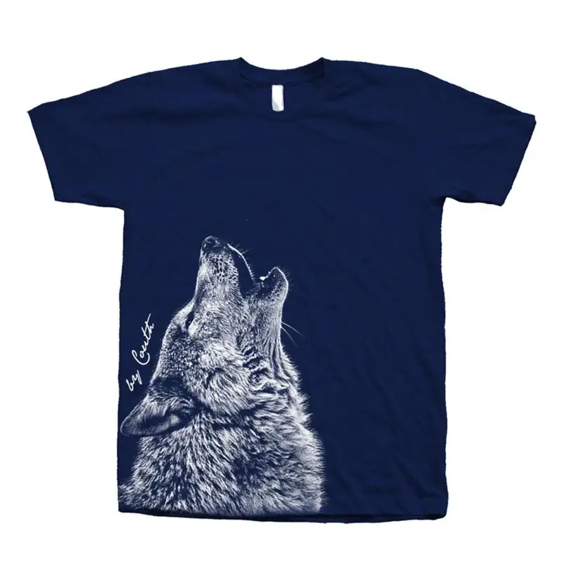 

Мужская футболка WOLF с круглым вырезом и принтом тайных животных, черная