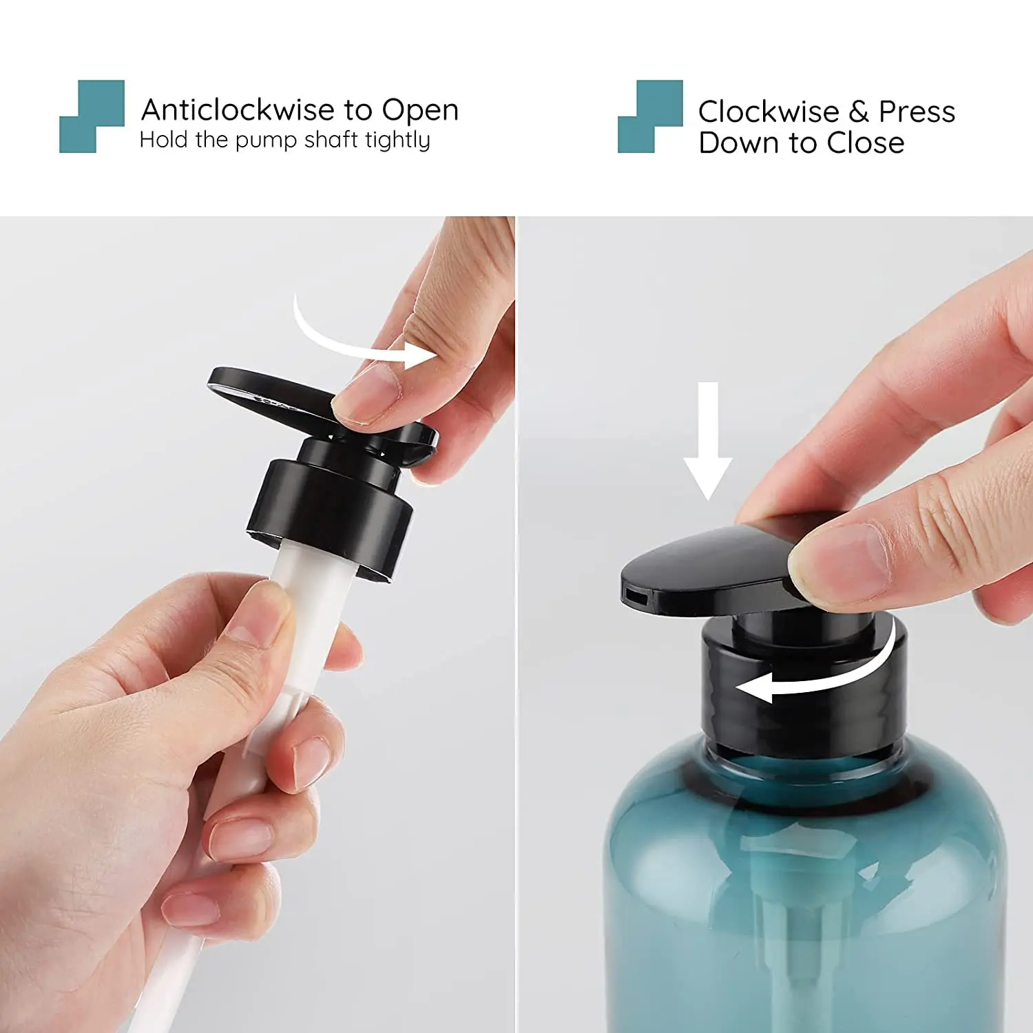 3Pcs/Set 500ML Soap Dispenser Bottle Plastic Hand Pump Refillable Bathroom Lotion Shampoo Shower Gel Empty Container with Letter