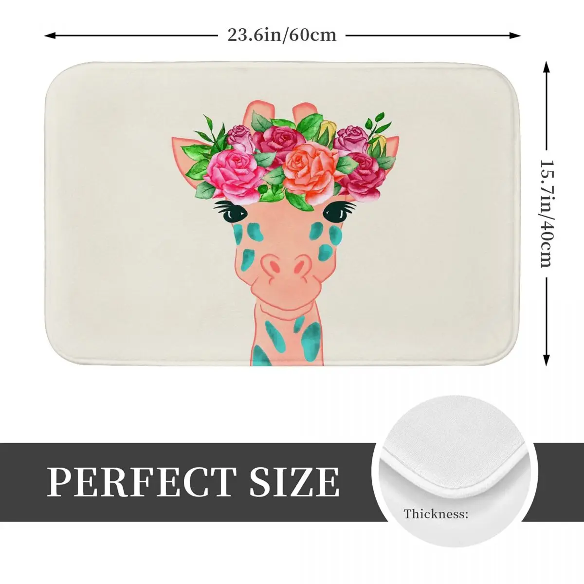 Garden Giraffe Anti-slip Doormat Floor Mat Absorbent Mat Carpet Rug for Kitchen Entrance Home Living room Footpad Mats