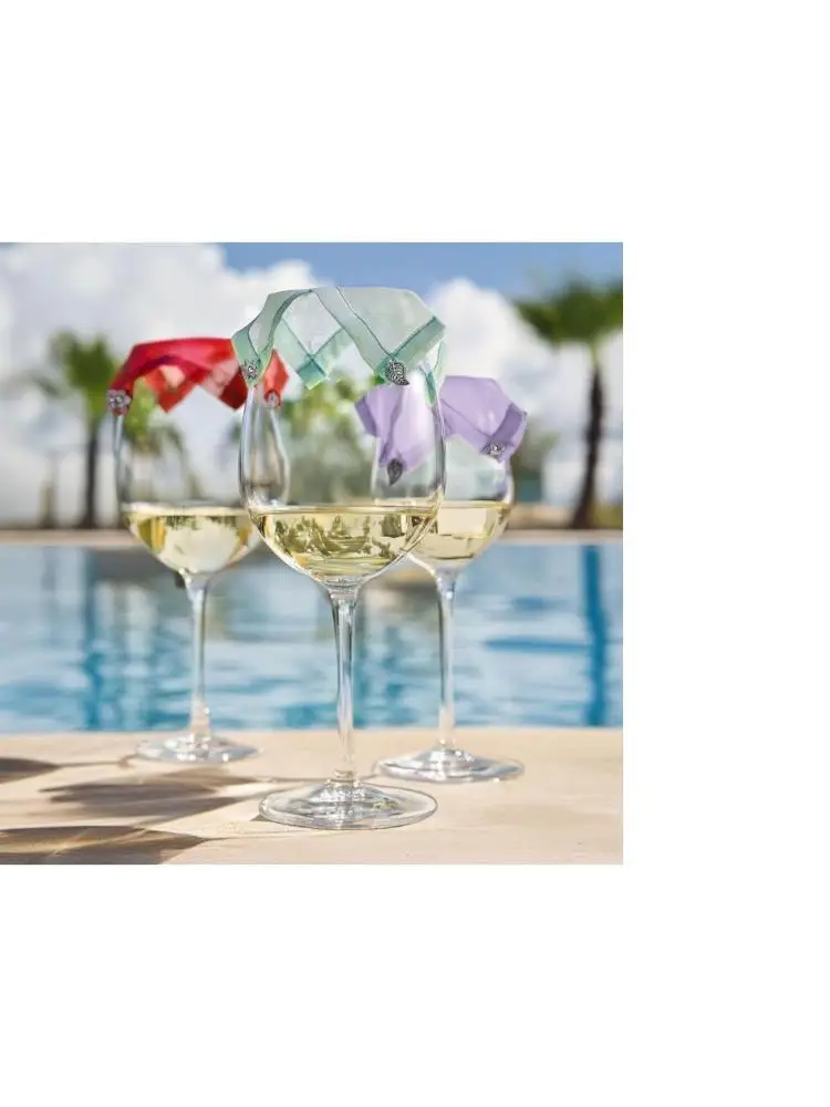E8BD Breathable Drink Cap for Wine Glasses Screen Lid Breathable Top With Charm