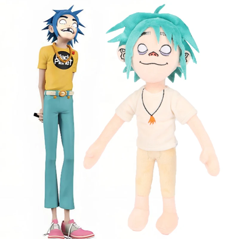 New Gorillaz Noodle Plush Toys Kawaii Virtual Band Street Fighter Stuffed Doll Red Cloak Boy For Fans Enthusiast Children's Gift