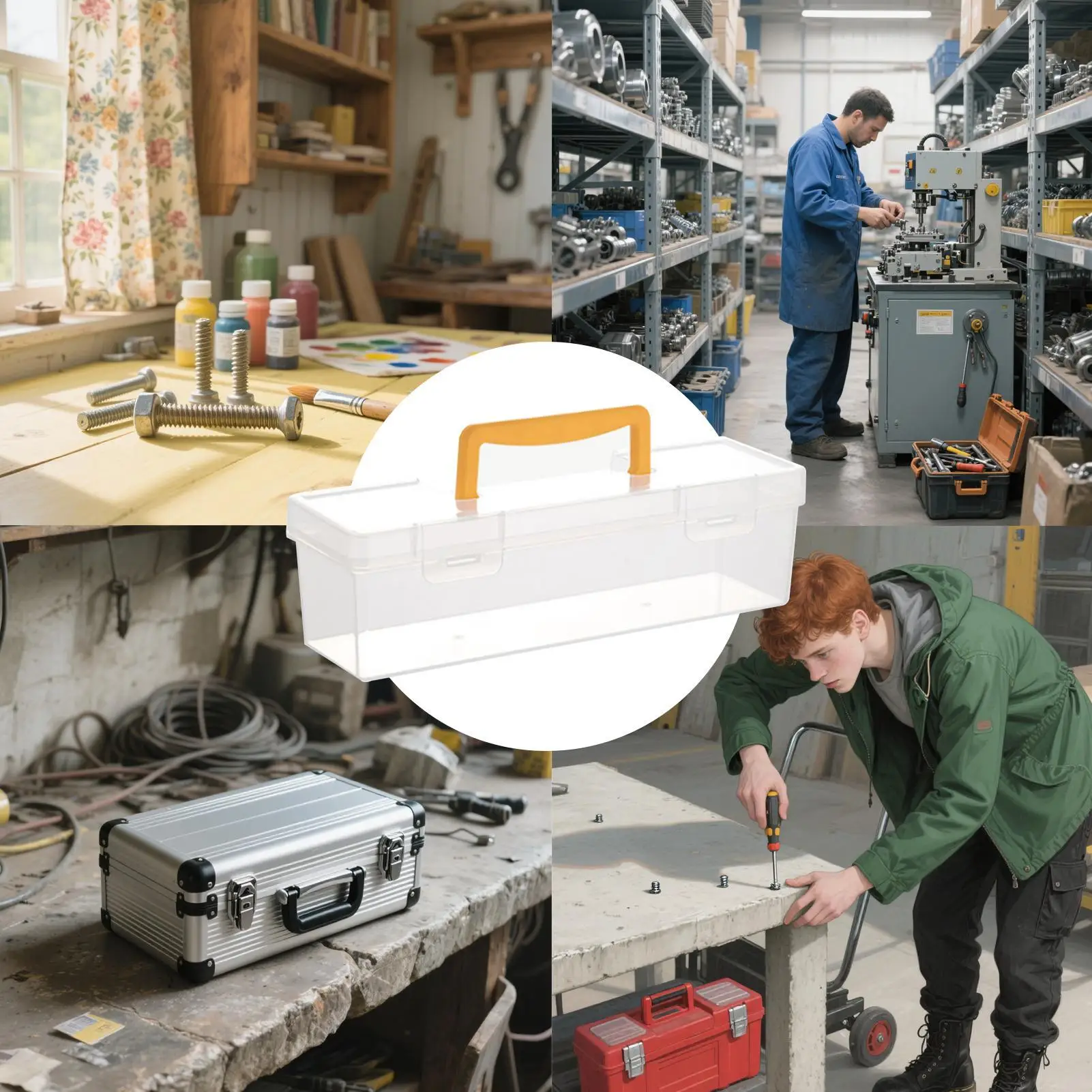 กล่องเครื่องมือขนาดเล็กOrganizer Fastener Organizer Clearแบ่งสําหรับทํางานสลักเกลียวElectronics Terminal Marker Ratchet Mechanic