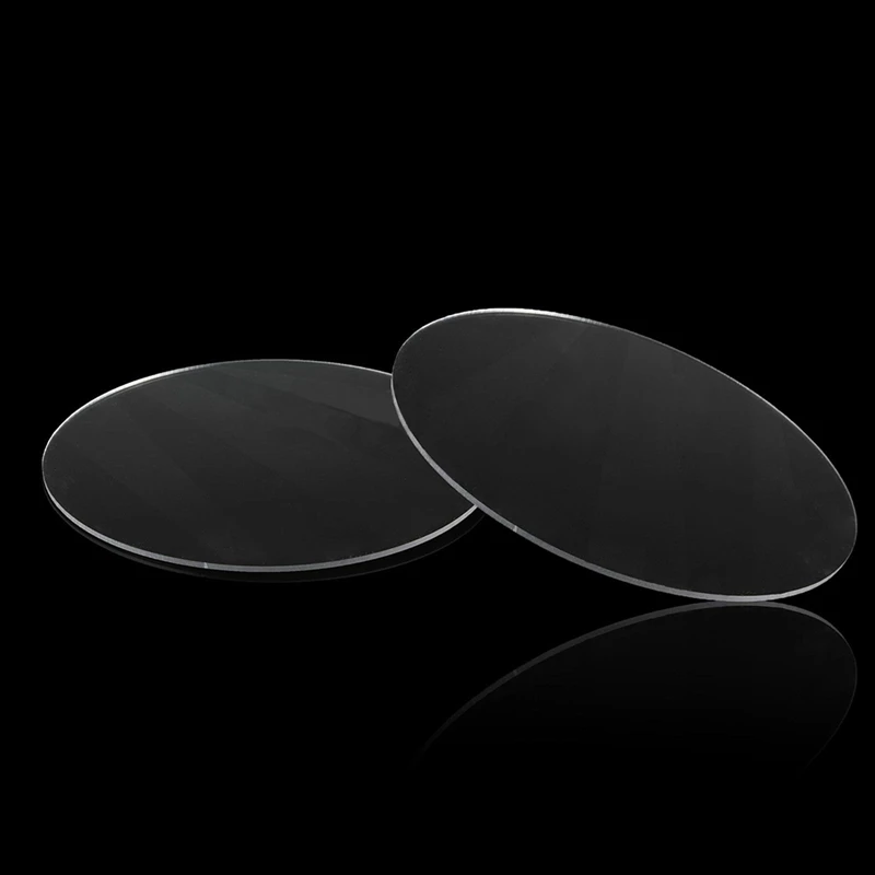 2 Pcs Transparent 3Mm Thick Mirror Acrylic Round Disc, 100Mm & 70Mm