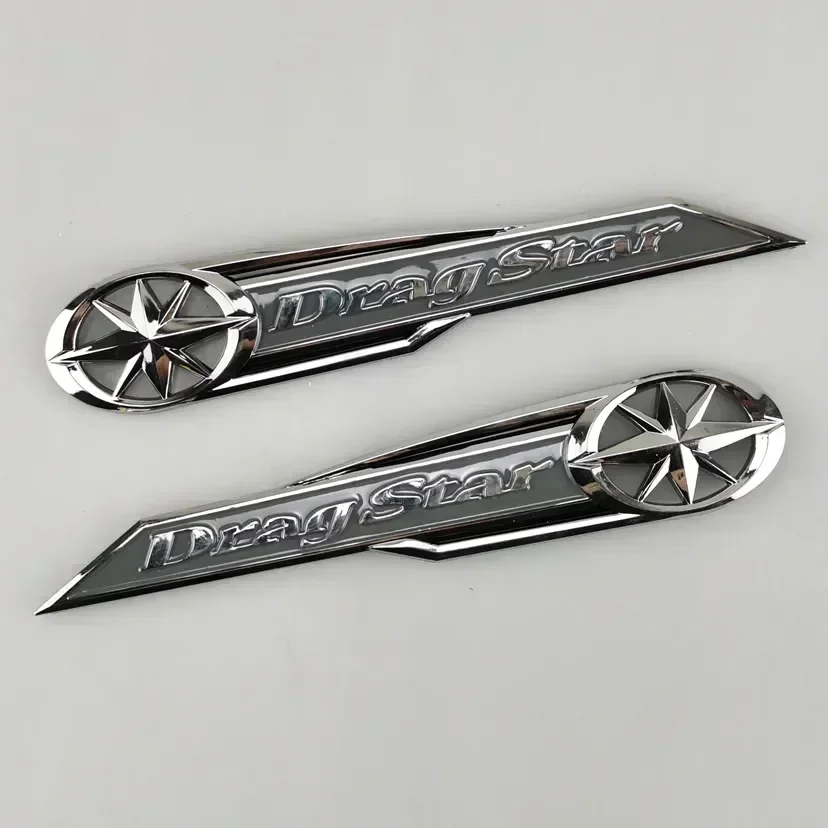 3D Chrome Fuel Tank Emblem Badge Sticker Decal ABS Drag Star Logo For Yamaha XVS250 XVS 250 400 650 XV400 XVS400 DS400 Dragstar